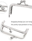 5 PCS Metal Purse Frame, 3.3 Inch Silver Kiss Clasp Frame, Bag Kiss Clasp Lock for DIY Craft,Purse Making,Bag Making