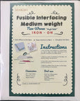 Medium Weight Iron on Fusible Interfacing for Sewing Projects, (40 Inch X 3 Yard) White Non-Woven, One Sided