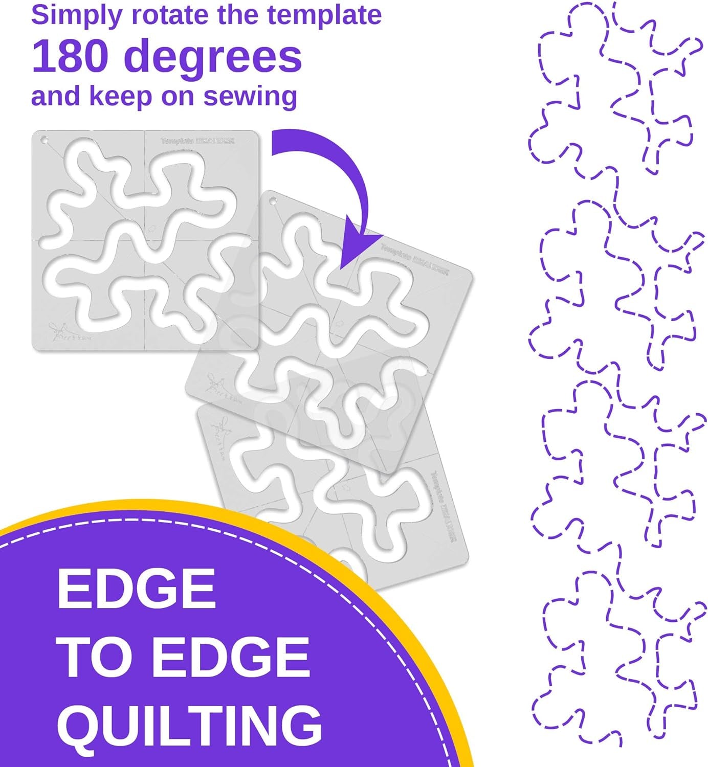 Meander Quilting Templates – Free-Motion Quilt Design – Acrylic Quilting Ruler Template for Industrial and Domestic Sewing Machines – Easy Free-Motion Quilting Learning