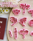 Dragon Clay Cutters, Polymer Clay Cutters Dragon, Dragon Earring Clay Cutter, Polymer Clay Cutters for Jewelry Making.