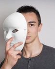 36 Pieces Paper Mache Masks White DIY Craft Paintable Mask Cosplay Mask Halloween Party Decor for Women Men, 2 Sizes