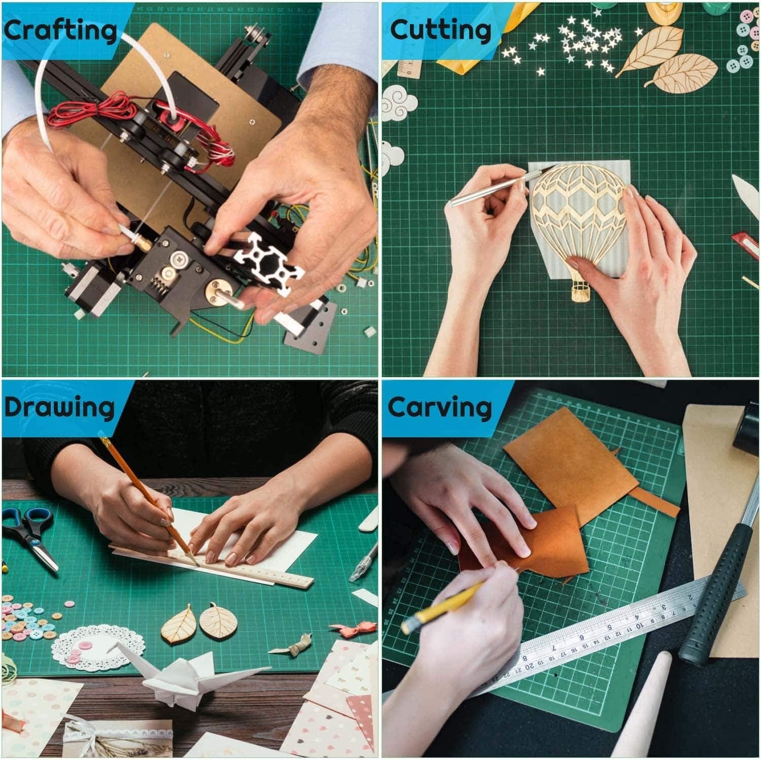Self Healing Sewing Mat, Rotary Cutting Mat Double Sided 5-Ply Craft Cutting Board for Sewing Crafts Hobby Fabric Precision Scrapbooking Project 9Inch X 12Inch(A4)
