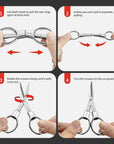 Folding Scissors 3 PCS Small Scissors, Secure Keychain Scissors All Purpose, Stainless Steel Retractable Mini Scissors for Office, Travel, Fishing