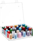 Pack of 2 Tall and Clear Storage Box/Organizer for 2X30 Home Embroidery&Cotton Thread Spools Compatible with Tall Thread Spools from Isacord/Floriani/Madeira/Glide/Ra/Connecting Thread