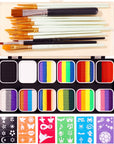39 Colors Face Paint Kit for Kids: Professional Face Painting Kit with 6 Stencils and 13 Brushes - Water Activated Facepaint Makeup Kit - Non Toxic Face Paint for Halloween and Christmas