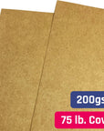 25 Sheets, Brown Kraft Cardstock, 200 GSM (75 Lb. Cover), 8.5 X 11 Inches