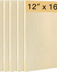 6PCS Wood Panels for Painting, 12 X 16 Inch Craft Wood Canvas Panel Boards, Unfinished Cradled Wood Panels for Arts & Crafts, Wooden Painting Pouring Panel Board