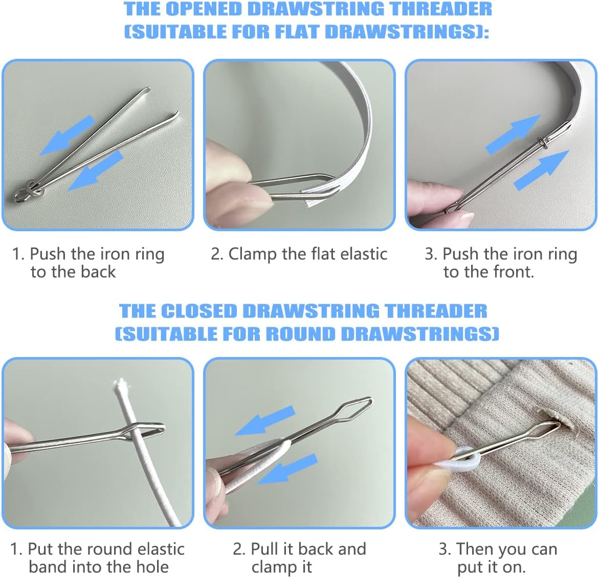 Needle Threaders Tool Set 19 in 1 for Hand Sewing, Sewing Machine, DIY (5 Pcs Gourd Shaped Threaders + 5 Pcs Thumb Shaped Threaders + 2 Pcs Drawstring Threaders + 2 Pcs Seam Rippers + 5Pcs Needles)