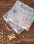 Bead Organizer Box, Diamond Painting Art Storage Box, Diamond Painting Art Accessories Bead Storage Containers 14 Slots Clear Embroidery Bead Storage Organizer Container with Lids for Beads (2 Pack)