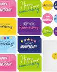 72 Sets Work Anniversary Cards Happy Anniversary Cards Employee Anniversary Cards Bulk 6 Design for Office Staff Envelopes Work Team Appreciation Anniversary Cards 6X4In