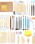 61Pcs Pottery Ceramic Tools & Polymer Clay Sculpting Tools Set for Pottery Modeling Clay Tools and Carving, Air Dry Clay Tools