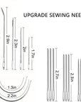 Upholstery Repair Kit 29-Pack, Leather Craft Tool Kit Leather Hand Sewing Needles Canvas Thread and Needles Tape Measure Large-Eye Stitching Needles for Leather Repair