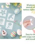 60 Reusable Flower Stencils for Painting on Wood and Canvas Sunflower Leaf Rose Bee Bird Stencil Small Craft Stencils 3X3 Inch Paint Stencils for Crafts and Home Decor