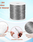 26 Gauge Stainless Steel Wire for Jewelry Making, Bailing Wire Snare Wire Wrapping for Craft and Jewelry Making