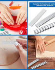 Flexible Polymer Clay Cutters Clay Slicer Blade Carbon Steel Blade Clay Cutter Blade Polymer Clay Cutting Slicing Tools for Clay DIY Shaping Modelling Slicing Sculpting, Straight and Wave (5)