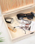 Unfinished Wooden Box with Hinged Lid for Crafts DIY Storage Jewelry Pine Box - 12" X 9" X 3.35"