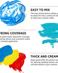 Acrylic Paint Set, 56 Colors (2Oz/60Ml), Matte Finish, Waterproof, Rich Pigments, Non-Toxic Paints for Painting on Canvas Crafts Wood Ceramic, Fabric Ideal for Beginners and Students