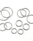 50 Pcs Stainless Steel Smoothing Welded O-Ring, 15/20/25/30/40Mm inside Diameter Metal round Rings for Camping Belt, Dog Leashes, Hardware (Thickness 3Mm, 10 of Each)