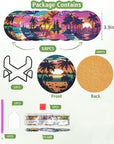 8Pcs Diamond Painting Coasters Kits, DIY Landscape Diamond Art Coaster Kits with Holder, Small Diamond Painting Kits for Adults & Kids Art Craft Supplies