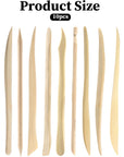 10-Piece Double Ended Clay Sculpting Tools Ceramic Wooden Clay Modeling Sculpture Tools Polymer Modeling Clay Tools Pottery Cutting Tool Kit Supplies for Cutting, Soap Carving and Smoothing