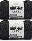 Maker Black Yarn - 2 Pack of 250G/8.8Oz - 72% Cotton 28% Nylon -