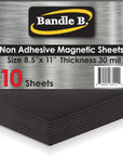 Bandle B Magnetic Sheets for Crafts 8.5"X11". Pack of 10. Flexible Non Adhesive Magnetic Sheet for Metal Cutting Die Storage. Easy to Organize and Cut for Arts & Crafts or Scrapbooking. Thickness 30