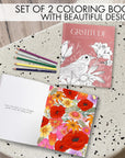 Beautiful Adult Coloring Book Set of 2 for Relaxation - Gratitude and Mindfulness Books with Inspirational Quotes Making It a Great Gift - Perfect Stress-Relieving Books Fun to Color for Women
