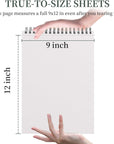 9"X12" Drawing Paper,100 Sheets, Top Spiral Sketch Pad, 68Lb/100Gsm, White.