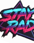 - Stay Rad Patch Retro 80S Embroidered Iron, On/Sew on Cool Patch
