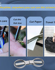 2Pcs Folding Scissors,Safe Portable Travel Scissors,Stainless Steel Telescopic Cutter Used for Home Office, Safety Portable Travel Trip Scissors