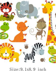 Animal Patches Stickers Butterfly Fox Lion Bear Fish Heat Transfers Iron on Appliques for Kids Babies Clothes Jeans T-Shirt Decorations