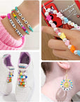 3430Pcs Pony Beads for Bracelets Making Kit, 44 Colors 2400Pcs Kandi Bracelet Kit with 720Pcs Letter Beads and 300Pcs Smiley Face Beads, Large Hole Beads for Jewelry Making, with Elastic Strings