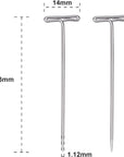 100 Pack Wig T-Pins 2 Inch with Plastic Box, Silver