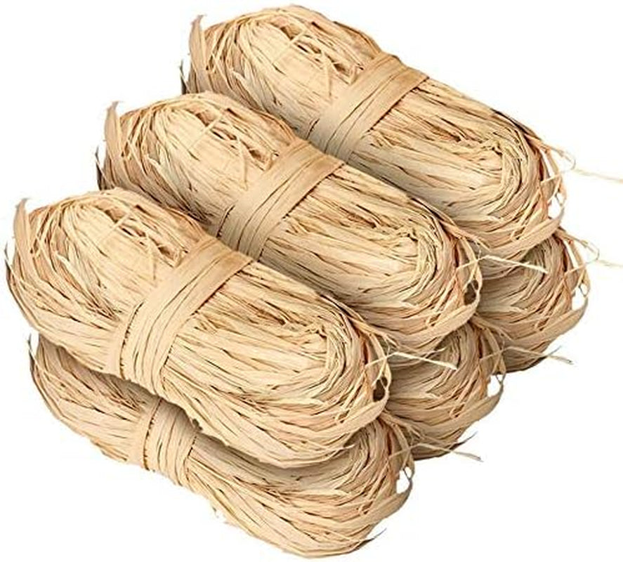 Natural Raffia Ribbon, 100G Raffia Grass for Straw Crafts, Raffia Paper Ribbon, Christmas Raffia Ribbon for Halloween, Gift Wrapping, Bouquets Decoration (2 X 50G)