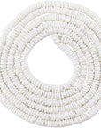46 Inch White Heishi Beads for Jewelry Making, 6Mm Puka Shells Bead Strand, Natural Thin Flat Seashell Beads for Bracelets Necklaces Chokers and Anklets, African Disc Spacers