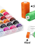 72Pcs Bobbins Sewing Threads Kit 36 Colors 500 Yards Sewing Polyester Thread Spools with 36Pcs Same Color Prewound Bobbins for Hand Sewing DIY Emergency Travel Sewing Machine Use
