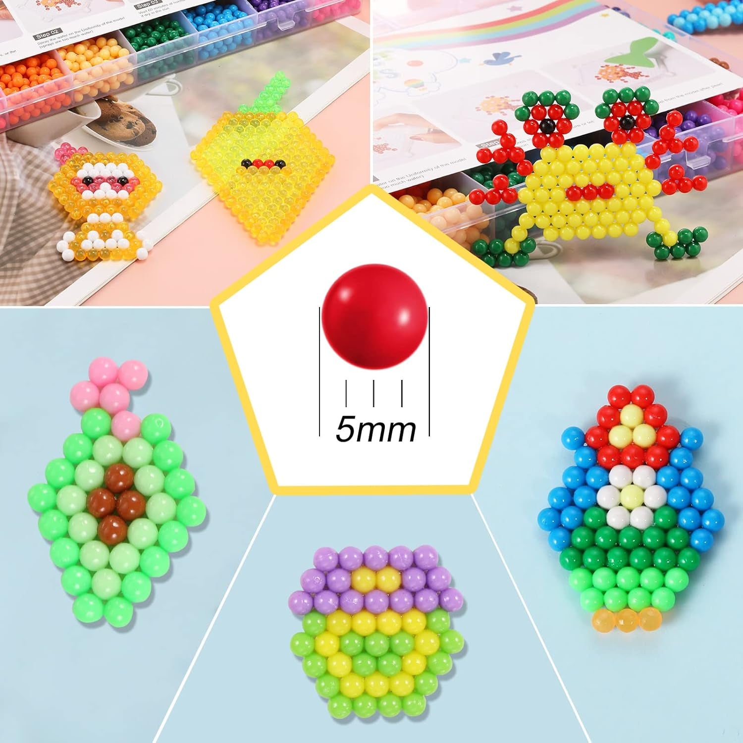 Non-Iron Fuse Beads Kit 3220 Pcs Beads in 32 Colors Unlimited Creativity Starter Kit