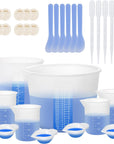 Silicone Measuring Cups for Resin, Resin Supplies with 600&100Ml Silicone Cups, Resin Mixing Cups, Silicone Stir Sticks, Epoxy Mixing Cup
