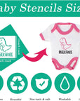 22 Pack Cute Baby Shower Stencils for Onesie Decorating Kit, Boy Girl Shirt Fabric Stencils for Clothes Phrases Mixed Animals Pattern Templates for Onesies Bibs Bodysuit Bags Shirts Shoes (22 Girl)