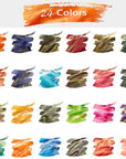24 Colors Calligraphy Ink Set, Calligraphy Fountain Glass Dip Pen Color Ink Caligrapher Pen Ink Bottle Set, Gold Powder Drawing Writing Art Ink with Gift Box - 24 X 7Ml