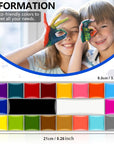 Face Paint,20 Colors Face Paint - Face Painting Kit,Water Based Face Painting Kit for Kids Party with 10 Brushes 5 Sticker Stencils and Paint Tray ,Body Paint for Kids and Adults Halloween Makeup