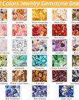 Crystal Beads for Ring Making, 28 Colors Chips and Gemstone Beads, Ring Making Kit with Plastic Box for Jewelry, Bracelets, Earring Making Supplies