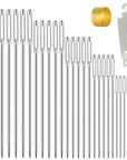 25 Large Eye Embroidery Needles-5 Sizes Big Eye Hand Sewing Needles in Aluminum Storage Tube