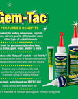Gem-Tac Premium Quality Adhesive for Securely Bonding Rhinestones and Gems - Water-Based, UVA Resistant, 6 Tube Bag, 1-Pack