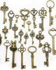 Vintage Skeleton Key in Antique Bronze Style - Set of 46Pcs (HM107)
