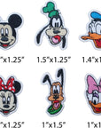 6 PCS Mini Set Cute Cartoon Mickey Iron on Patch for Clothing Saw On/Iron on Embroidered Patch Applique for Jeans, Hats, Bags