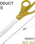 25" Gold Scissors for Grand Opening – Large Heavy Duty Scissors 25 Inch Giant Scissors for Ribbon Cutting Ceremony Gold Giants Ribbon Cutting Scissors for Special Events Inaugurations and Ceremonies