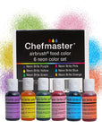 - Neon Airbrush Kit - Airbrush Food Coloring - 6 Pack - Highly-Pigmented, Vibrant Colors, Works with Any Airbrush Tool, Fade-Resistant Colors - Made in the USA