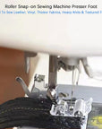 2 Pieces Roller and Non-Stick Zigzag Teflon Sewing Machine Presser Foot - Fits for All Low Shank Snap-On Singer, Brother, Babylock, Janome, Simplicity, Etc Sewing Machine
