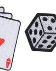 2Pcs Rock Cool Poker Fashion Clothing Patches Card Game Iron on Patches for Clothing Appliques on Backpack Shoes Decoration Embroidered Decal